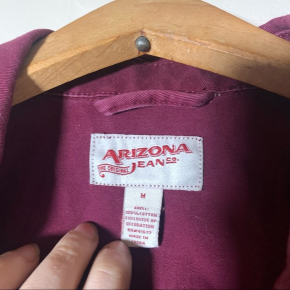 Arizona Jean company maroon burgundy red military utility jacket sz m like new - Picture 6 of 9